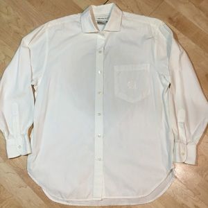WHITE 100% Cotton Calvin Klein Button Down Shirt